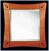 Square Mirror with Dotted Inlay